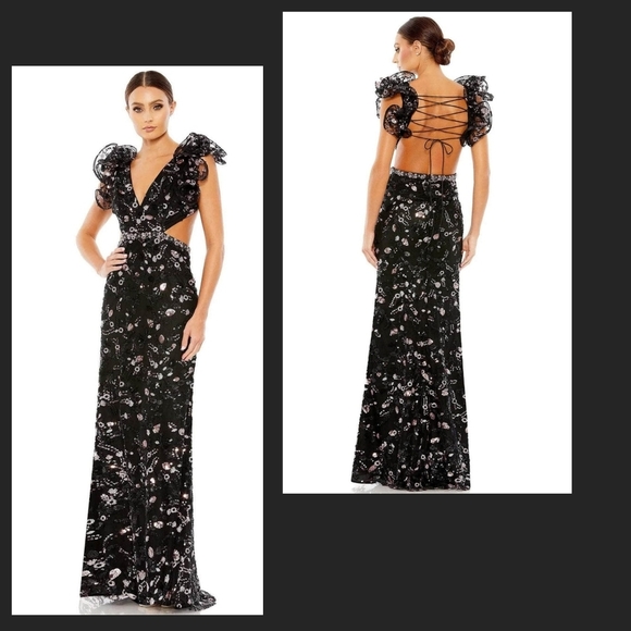 Mac Duggal 68043 - Sequin-Detailed Ruffle‎ Evening dress - Picture 1 of 11